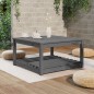 vidaXL Mesa de jardín madera maciza pino gris 82,5x82,5x45 cm