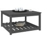 vidaXL Mesa de jardín madera maciza pino gris 82,5x82,5x45 cm