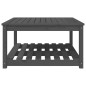 vidaXL Mesa de jardín madera maciza pino gris 82,5x82,5x45 cm