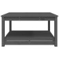 vidaXL Mesa de jardín madera maciza pino gris 82,5x82,5x45 cm
