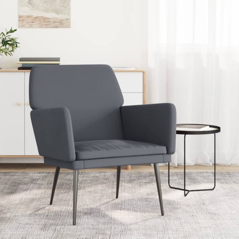 vidaXL Sillón de terciopelo gris oscuro 62x79x79 cm vidaXL Sillón de terciopelo gris oscuro 62x79x79 cm