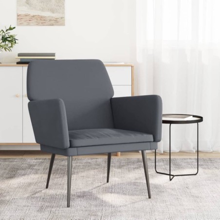 vidaXL Sillón de terciopelo gris oscuro 62x79x79 cm