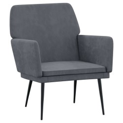 vidaXL Sillón de terciopelo gris oscuro 62x79x79 cm