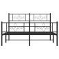 vidaXL Estructura de cama cabecero y pie de cama metal negro 135x190cm vidaXL Estructura de cama cabecero y pie de cama metal negro 135x190cm