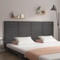 vidaXL Cabecero de cama de pared madera maciza pino gris 206x3x91,5 cm