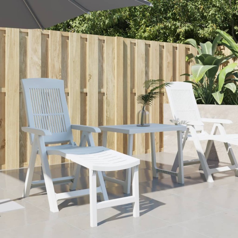 vidaXL Tumbona de plástico blanco vidaXL Tumbona de plástico blanco