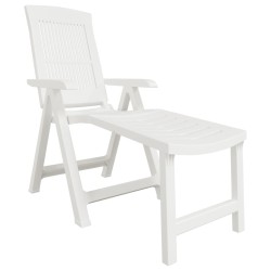 vidaXL Tumbona de plástico blanco