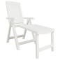 vidaXL Tumbona de plástico blanco vidaXL Tumbona de plástico blanco
