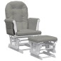 vidaXL Sillón de lactancia con taburete tela gris claro vidaXL Sillón de lactancia con taburete tela gris claro