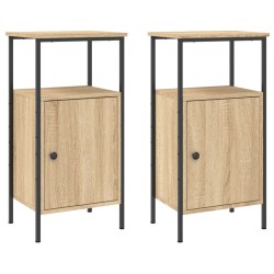vidaXL Mesitas noche 2 uds madera ingeniería roble Sonoma 41x31x80 cm
