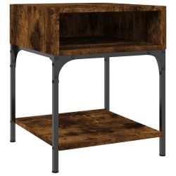 vidaXL Mesita de noche madera de ingeniería roble ahumado 40x41x50 cm