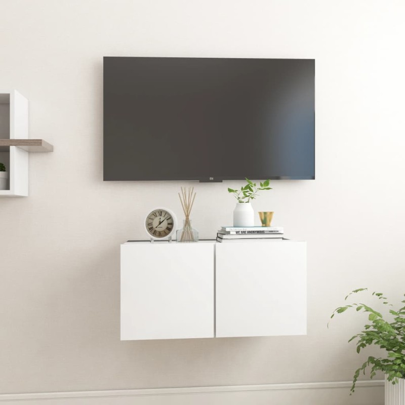 vidaXL Mueble de TV colgante blanco 60x30x30 cm vidaXL Mueble de TV colgante blanco 60x30x30 cm