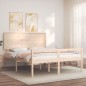 vidaXL Cama para personas mayores con cabecero madera maciza 160x200cm vidaXL Cama para personas mayores con cabecero madera maciza 160x200cm