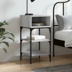 vidaXL Mesita de noche madera de ingeniería gris Sonoma 35x34,5x70 cm