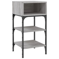 vidaXL Mesita de noche madera de ingeniería gris Sonoma 35x34,5x70 cm