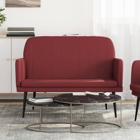 vidaXL Banco de cuero sintético rojo tinto 107x80x81 cm