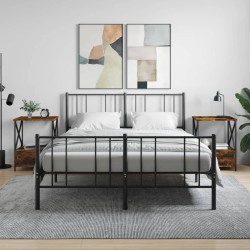 vidaXL Mesitas noche 2 uds madera ingeniería roble ahumado 50x41x65 cm