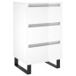 vidaXL Mesita de noche madera de ingeniería blanco brillo 40x35x69 cm vidaXL Mesita de noche madera de ingeniería blanco brillo 40x35x69 cm