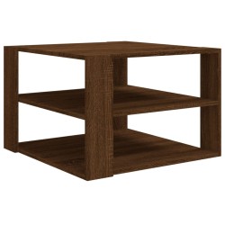 vidaXL Mesa de centro madera contrachapada roble marrón 60x60x40 cm