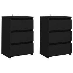vidaXL Mesitas de noche 2 uds madera de ingeniería negro 40x35x62,5cm
