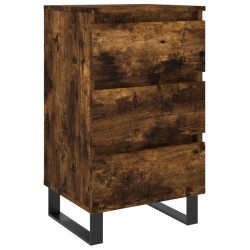 vidaXL Mesita de noche madera de ingeniería roble ahumado 40x35x69 cm