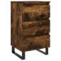 vidaXL Mesita de noche madera de ingeniería roble ahumado 40x35x69 cm vidaXL Mesita de noche madera de ingeniería roble ahumado 40x35x69 cm