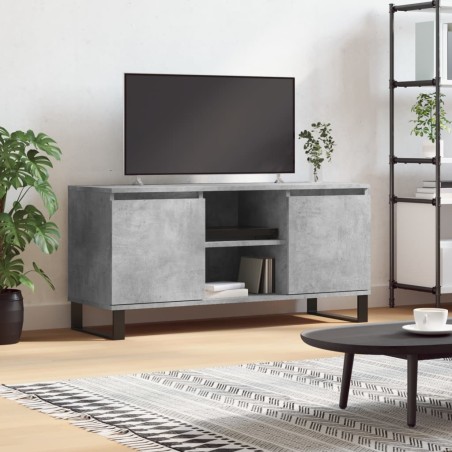 vidaXL Mueble de TV madera de ingeniería gris hormigón 104x35x50 cm