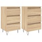 vidaXL Mesita noche 2 uds madera ingeniería roble Sonoma 40x35x69 cm