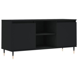 vidaXL Mueble de TV madera de ingeniería negro 104x35x50 cm