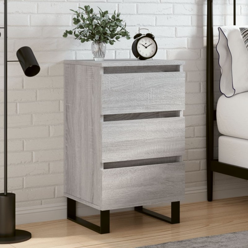 vidaXL Mesita de noche madera de ingeniería gris Sonoma 40x35x69 cm vidaXL Mesita de noche madera de ingeniería gris Sonoma 40x35x69 cm
