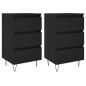 vidaXL Mesitas de noche 2 uds madera de ingeniería negro 40x35x69 cm vidaXL Mesitas de noche 2 uds madera de ingeniería negro 40x35x69 cm