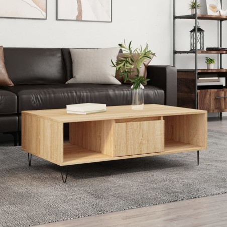 vidaXL Mesa de centro madera de ingeniería roble Sonoma 104x60x35 cm