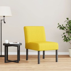 vidaXL Silla tapizada de tela amarillo claro
