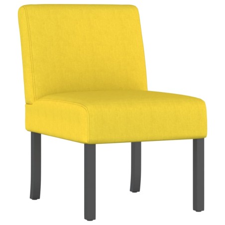 vidaXL Silla tapizada de tela amarillo claro