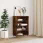 vidaXL Aparador alto madera de ingeniería roble ahumado 57x35x90 cm vidaXL Aparador alto madera de ingeniería roble ahumado 57x35x90 cm