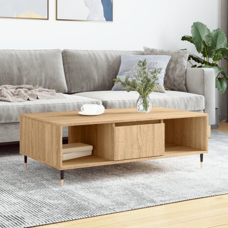 vidaXL Mesa de centro madera de ingeniería roble Sonoma 104x60x35 cm
