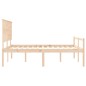vidaXL Cama para personas mayores con cabecero madera maciza 160x200cm vidaXL Cama para personas mayores con cabecero madera maciza 160x200cm