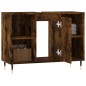 vidaXL Mueble de baño madera de ingeniería roble ahumado 80x33x60 cm vidaXL Mueble de baño madera de ingeniería roble ahumado 80x33x60 cm