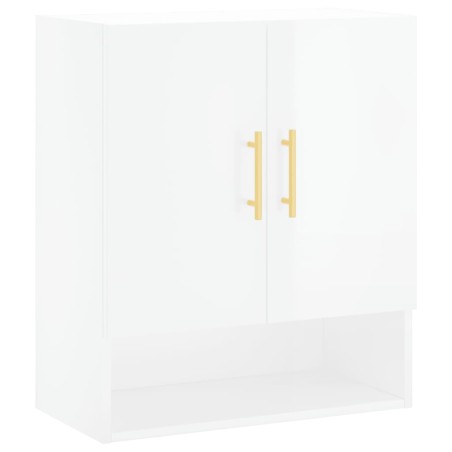 vidaXL Armario de pared madera de ingeniería blanco brillo 60x31x70 cm