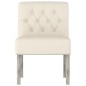 vidaXL Silla tapizada con botones tela color lino vidaXL Silla tapizada con botones tela color lino