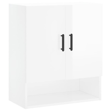 vidaXL Armario de pared madera de ingeniería blanco brillo 60x31x70 cm