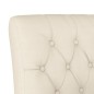 vidaXL Silla tapizada con botones tela color lino vidaXL Silla tapizada con botones tela color lino