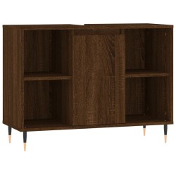 vidaXL Mueble de baño madera de ingeniería roble marrón 80x33x60 cm