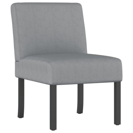 vidaXL Silla tapizada de tela gris claro