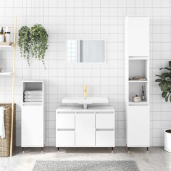 vidaXL Mueble de baño madera de ingeniería blanco brillo 80x33x60 cm