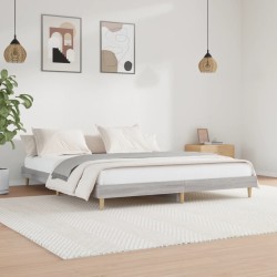 vidaXL Estructura de cama madera contrachapada gris Sonoma 180x200 cm