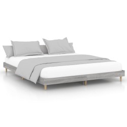 vidaXL Estructura de cama madera contrachapada gris Sonoma 180x200 cm
