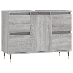 vidaXL Mueble de baño madera de ingeniería gris Sonoma 80x33x60 cm
