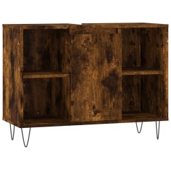 vidaXL Mueble de baño madera de ingeniería roble ahumado 80x33x60 cm