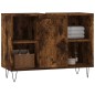 vidaXL Mueble de baño madera de ingeniería roble ahumado 80x33x60 cm vidaXL Mueble de baño madera de ingeniería roble ahumado 80x33x60 cm